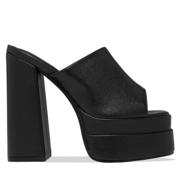 !! NEW !! Platform Block Heel Mules in Pink - Picture 9 of 9